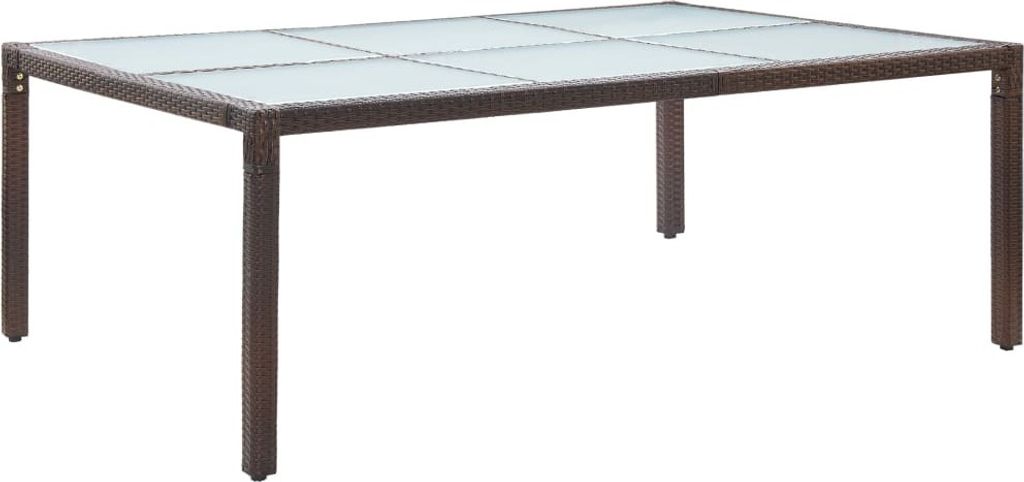 Garten-Esstisch Braun 200x150x74 cm Poly Rattan