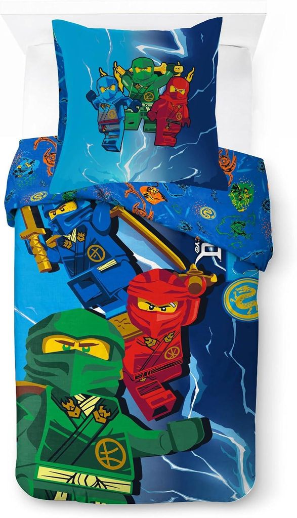 Lego Ninjago Dragon's Rising Bettwäsche 135x200 / 80x80 cm Produktbild 