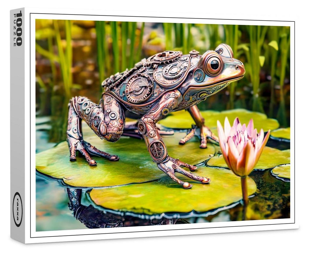 raxxa Premium-Puzzle "Metal Frog on Water Lily", 1000 Teile