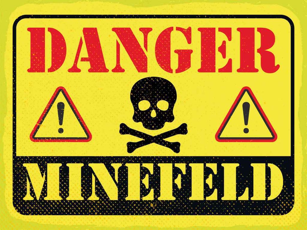 vianmo Holzschild 30x40 cm Danger Mine Field Minenfeld Warnschild Hinweisschild