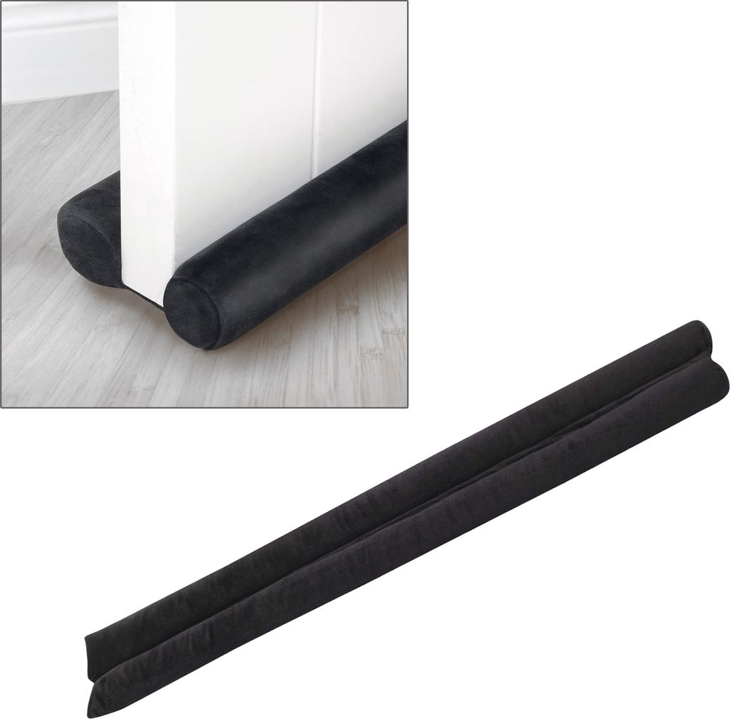 VOSSBACH Mikrofaser Tür Zugluftstopper Schwarz mit Produktbild 