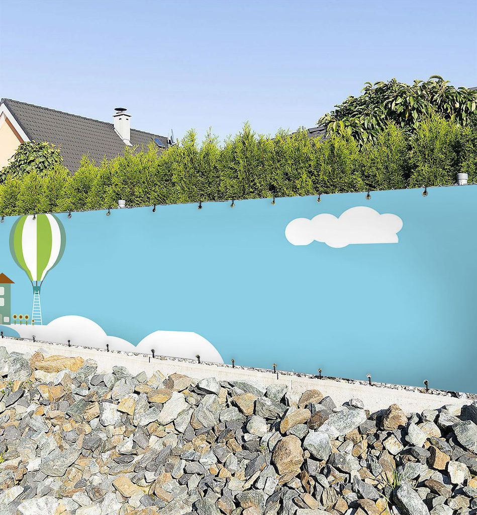 Zaunbanner Wolkenhaus Sichtschutz Garten Zaun