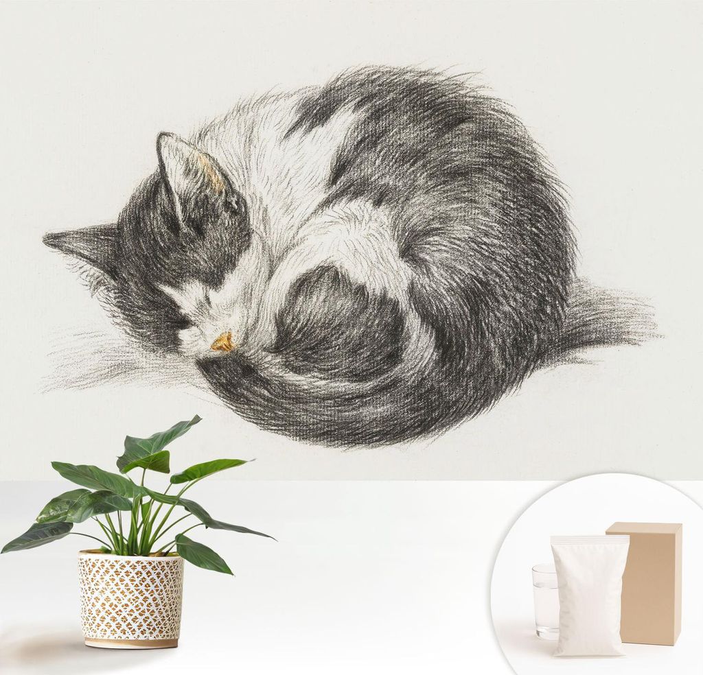 Fototapete - 152x104 cm - Tapete - Wandtapete - Wandbilder - Dekofolie - Tapete Folie - Wand - Dekoration - Wohnzimmer - entzückende Katze