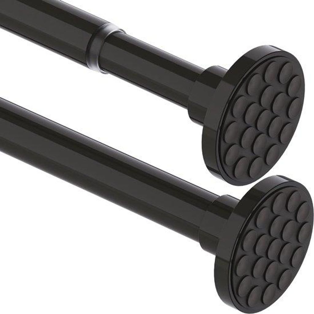 Famanu Duschstange ohne Bohren 85-220 cm schwarz, verstellbare Gardinenstange Ø32 mm, rostfrei und rutschfest