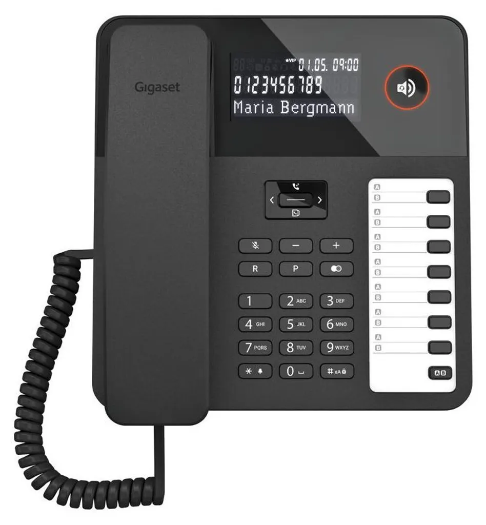 Téléphone Fixe de Bureau Gigaset Desk 600 Noir avec Écran Inclinable