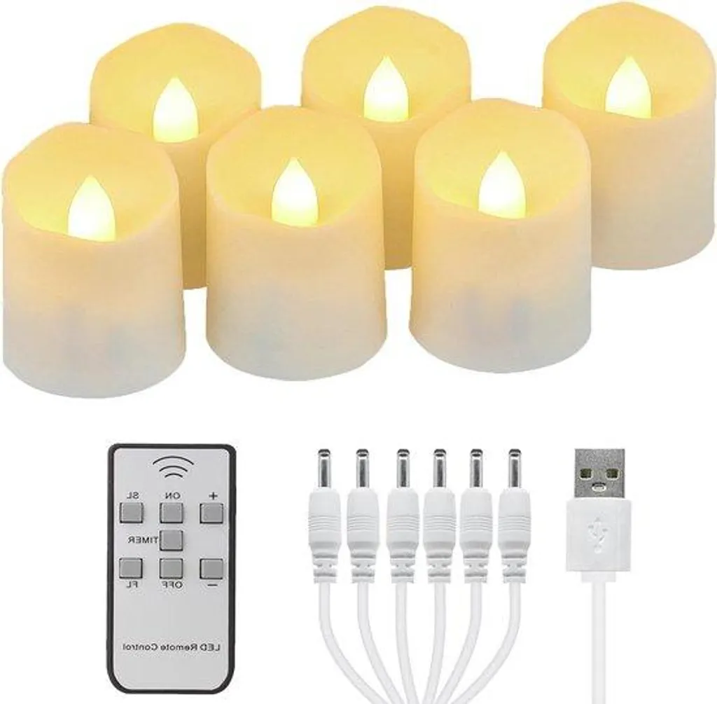 Bougie LED vacillante dimmable Ø 4 cm en cire véritable blanc chaud