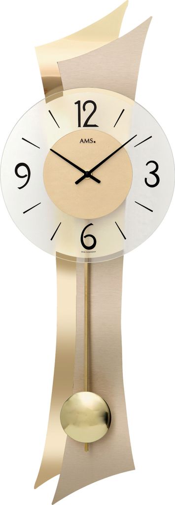 AMS Quarz-Pendeluhr, Quarz-Pendelwerk, 23x70x8cm, 7427