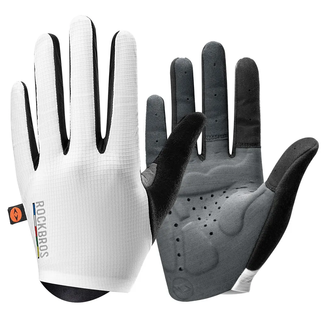 Gants de cyclisme longs respirants pour homme et femme ROCKBROS Blanc XL