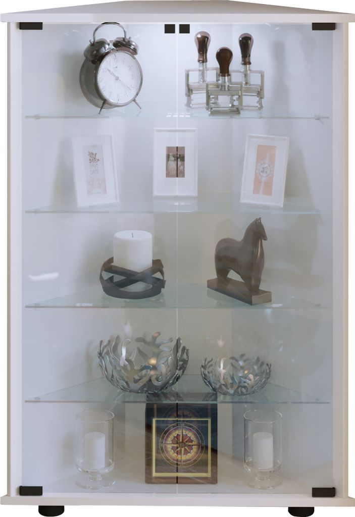 Holz Glas Eckvitrine Vitrine Jecka L Produktbild 
