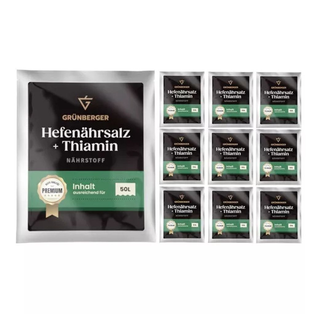 Grünberger HEFENÄHRSALZ + THIAMIN für die Weinherstellung Nährstoff Wein PREMIUM - 10 Stück