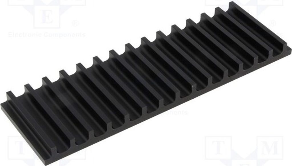 1x Radiator: geprägt gerippt H: 10mm SK105/50/SA Kühler L: 50mm schwarz W: 159mm