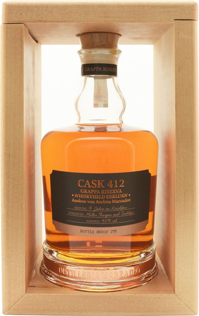 Marzadro Premium Grappa Riserva - 4 Jahre Single Cask #412  Produktbild 