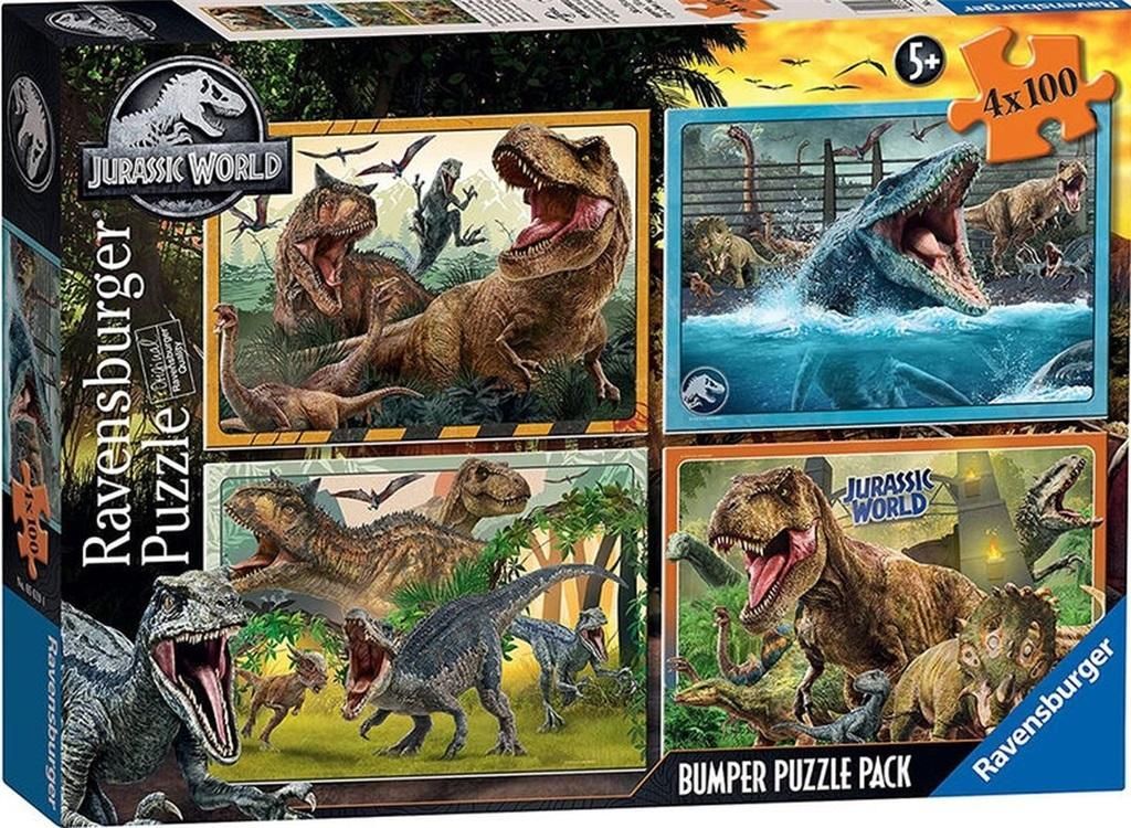 Puzzle Ravensburger Jurassic World 4 x 100 elementów dla Immagine del prodotto 