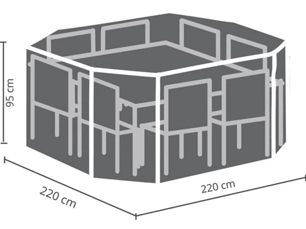 Copertura Esterna Set Giardino Ottagonale Impermeabile 600D Premium