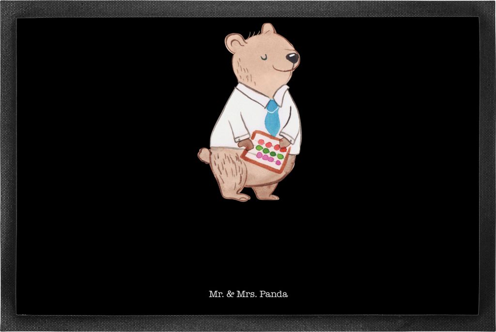 Mr. & Mrs. Panda Schuhabstreifer Bankangestellter Herz 50 x 75 cm - Schwarz - Geschenk, Fussmatte, Beruf, Lustig, Witzig, Schmutzmatte, Schmutzfän...