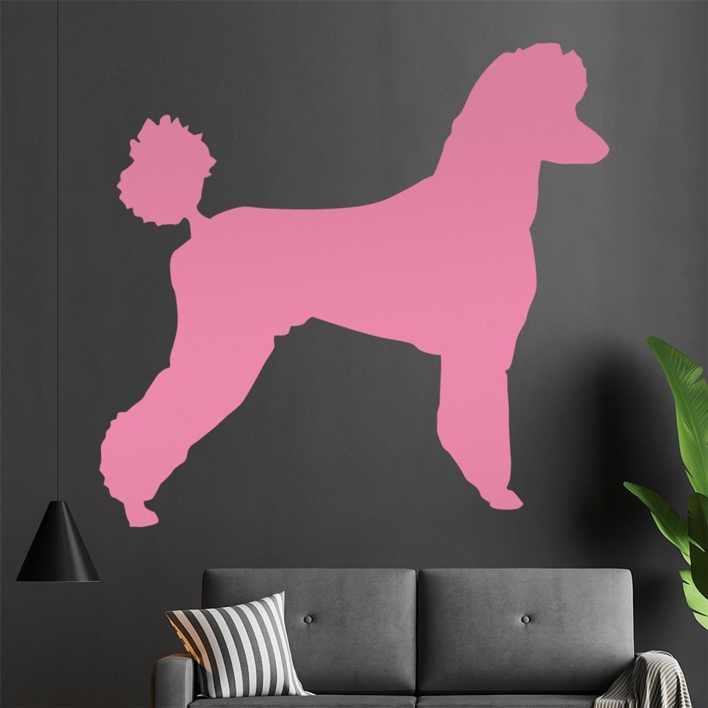 KIWISTAR Pudel Silhouette Wandtattoo in 6 Größen - Wandaufkleber Wall Sticker - Dekoration, Küche, Wohnzimmer, Schlafzimmer, Badezimmer