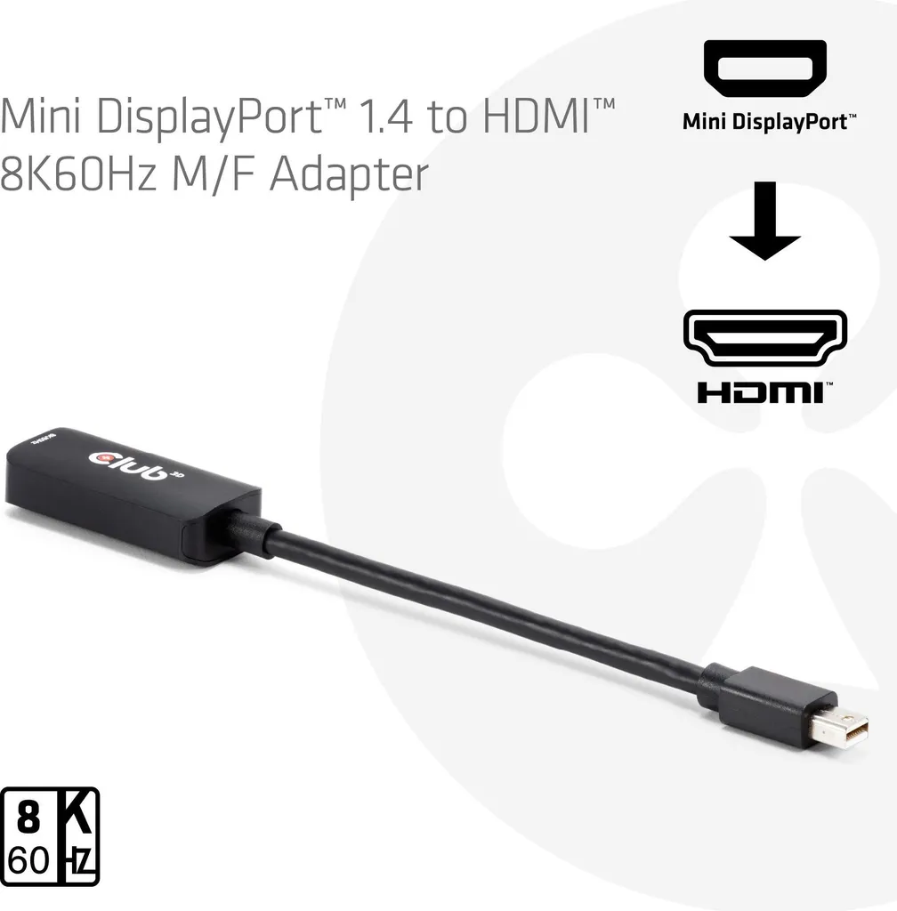 Convertisseur Mini DisplayPort HDMI 2.1 HDR 8K60Hz haute fidélité
