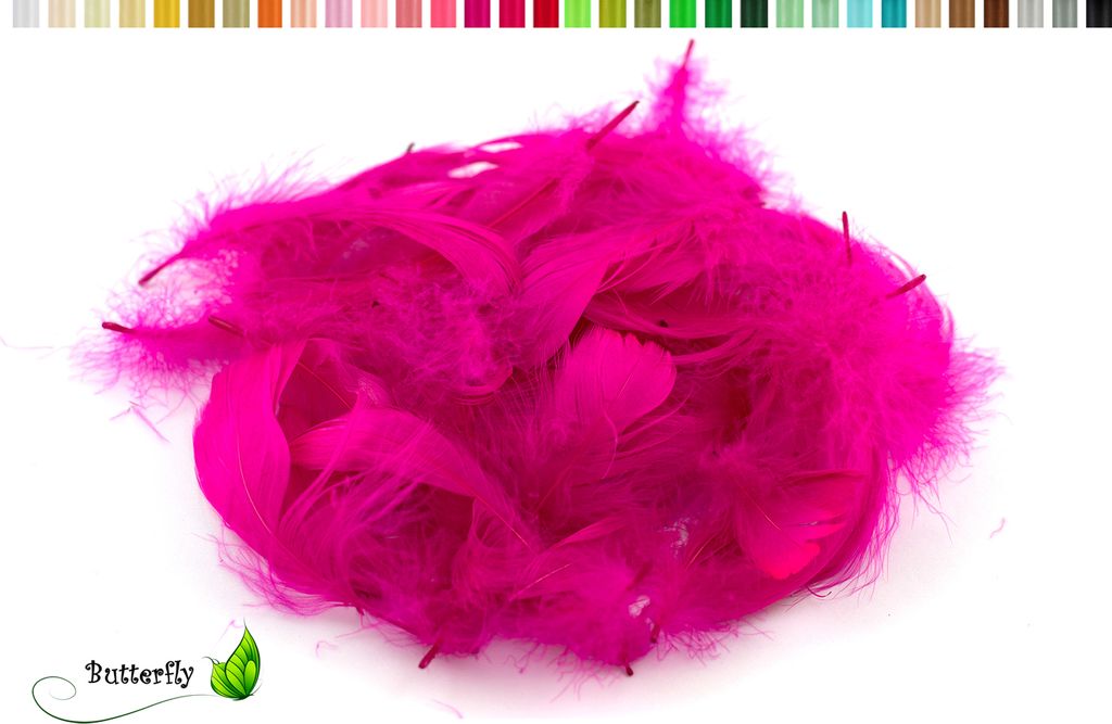 5g Gänsefedern ca. 7-12cm, Farbauswahl:fuchsia / magenta Produktbild 