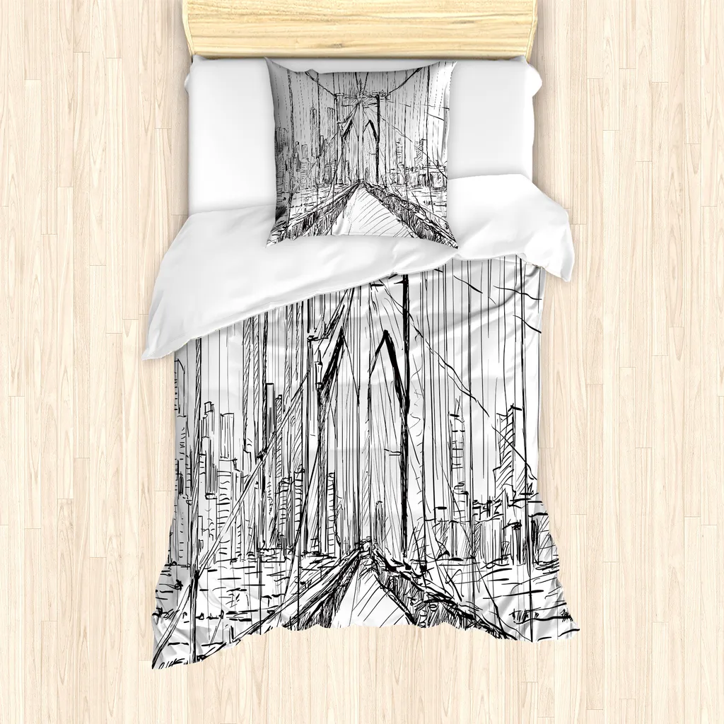 Set Letto Singolo NYC ABAKUHAUS Lavabile Anallergico Grigio Bianco