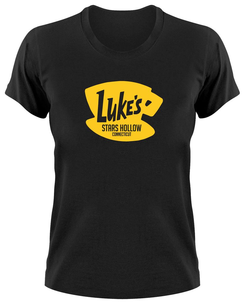 Styletex23 T-Shirt Luke's Stars Hollow Logo, Damen schwarz, XXL