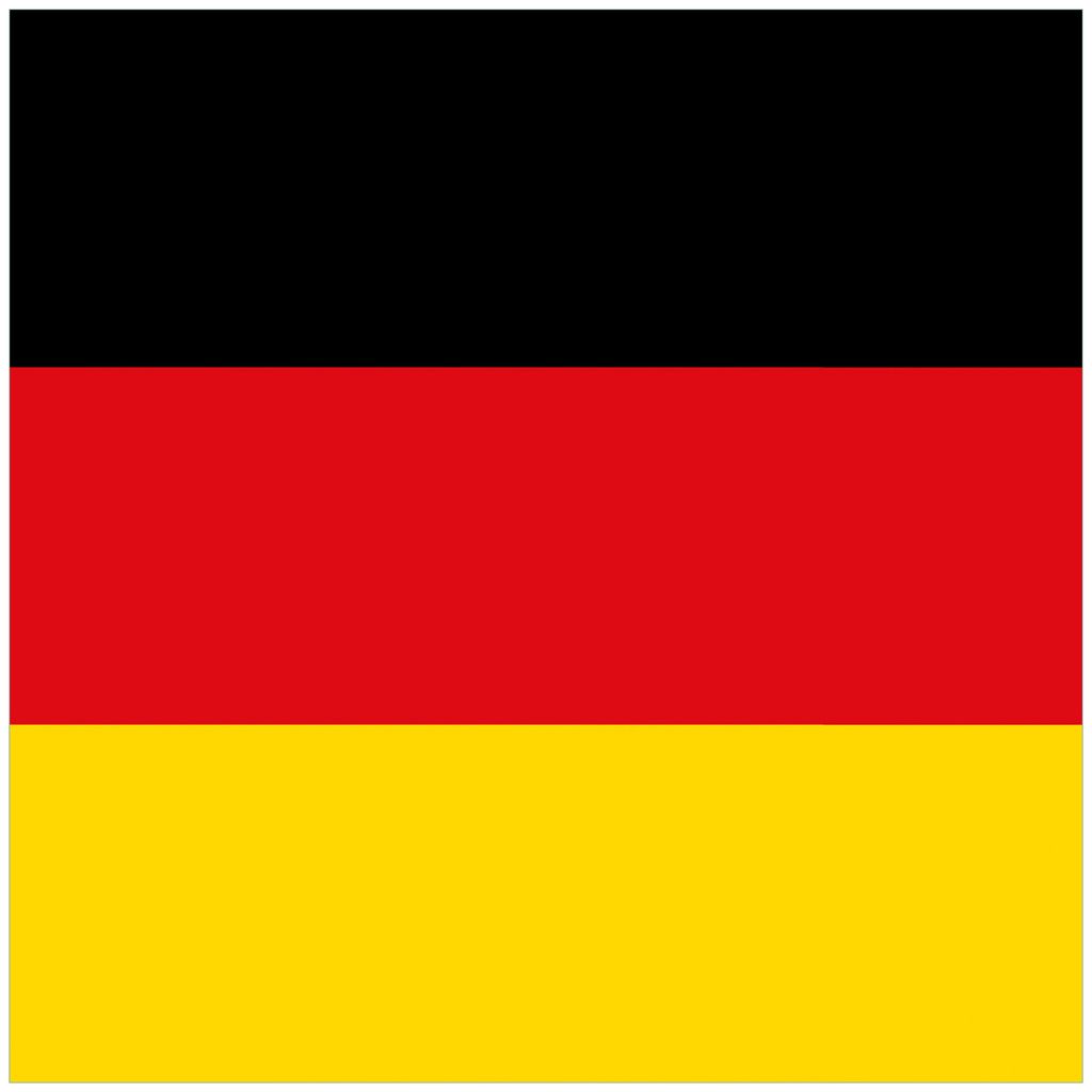 Wallario Premium Glasbild, freischwebende Optik, kräftige Farben, Größe 50 x 50 cm Motiv Deutsche Flagge