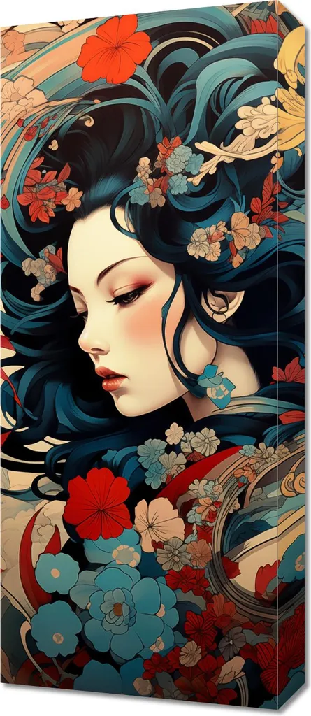 Déco Murale pour Mur Étroit 30x70 cm Tableau Chuchoteuse dans le jardin