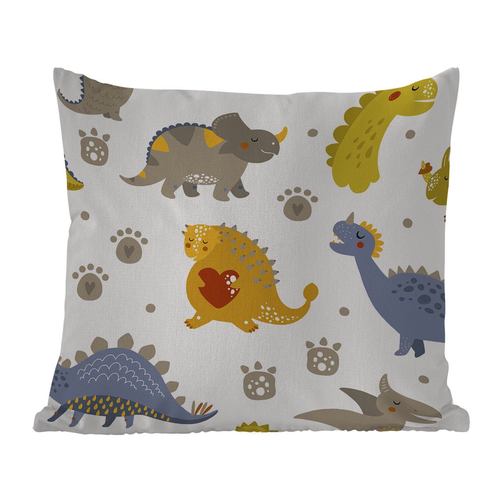 MuchoWow Outdoor Kissen - Dinosaurier - Kinder - Design - Jungen - Mädchen - Kinder - 40x40 cm - Wetterfest - Lounge Kissen - Kopfkissen - Inter...