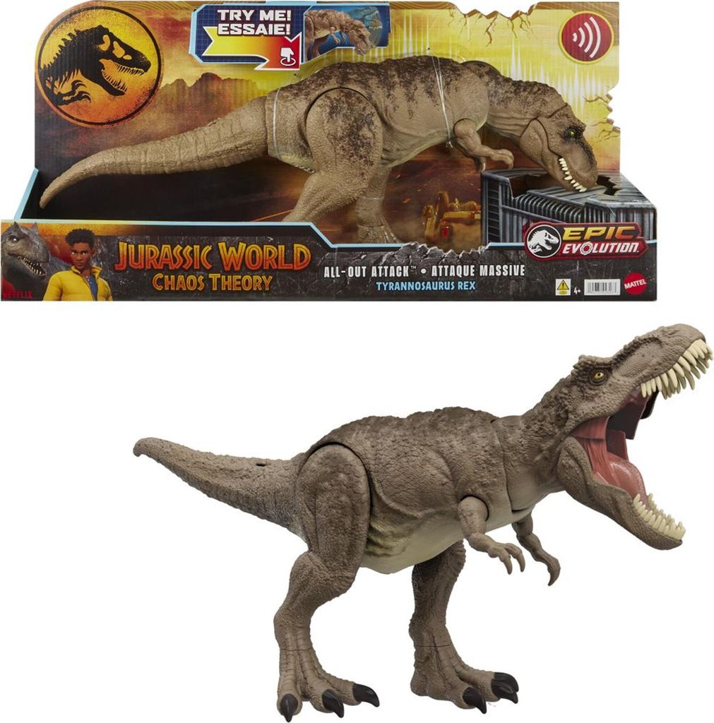 Jurassic World Figurka dinozaura T-Rex Totalny Atak Immagine del prodotto 