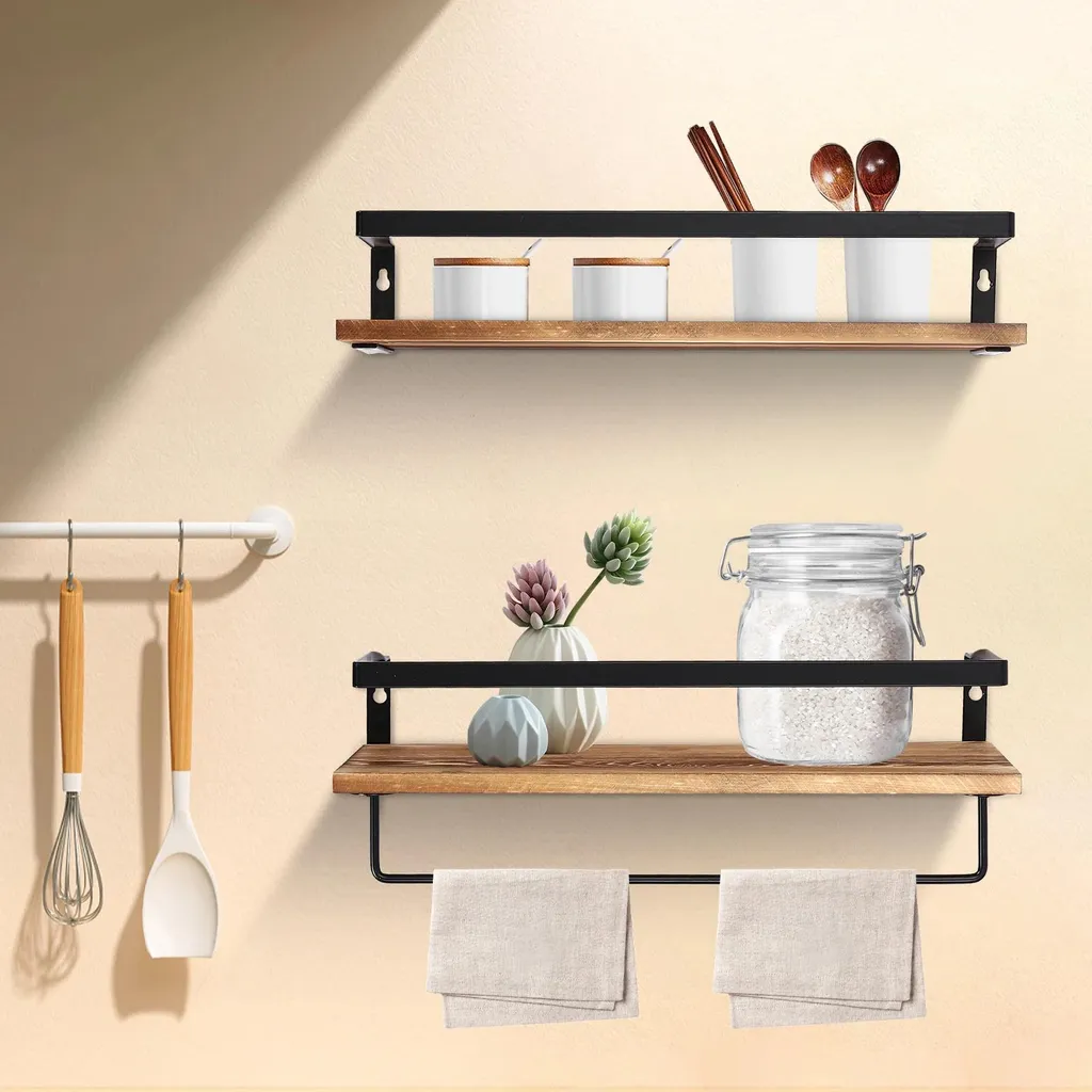 Étagère murale bois anti-chute : solution de rangement 40 cm robuste