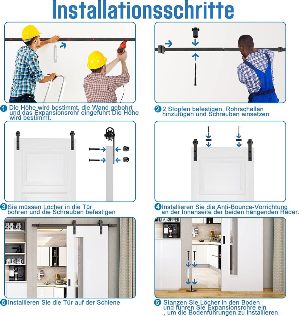YARDIN 12FT/366cm Schiebetürbeschlag Set, Schiebetür Produktbild 7