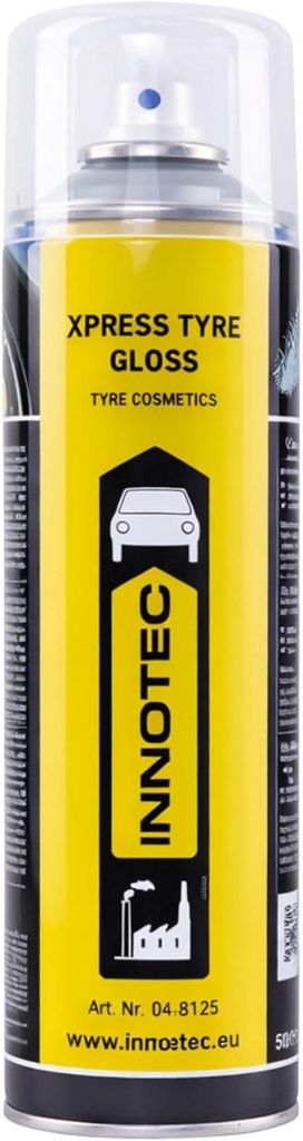 INNOTEC Xpress Tyre Gloss 500 ml – Reifenglanz-Spray für langanhaltenden Hochglanz und gepflegtes Erscheinungsbild – pflegt Fahrzeugreifen