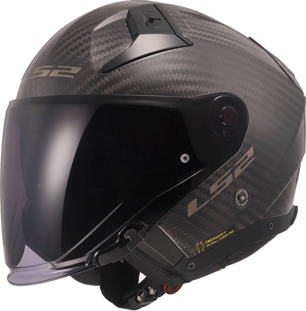 Jet Casque LS2 OF603 INFINITY II CARBONE Solide Brillant Image du produit 