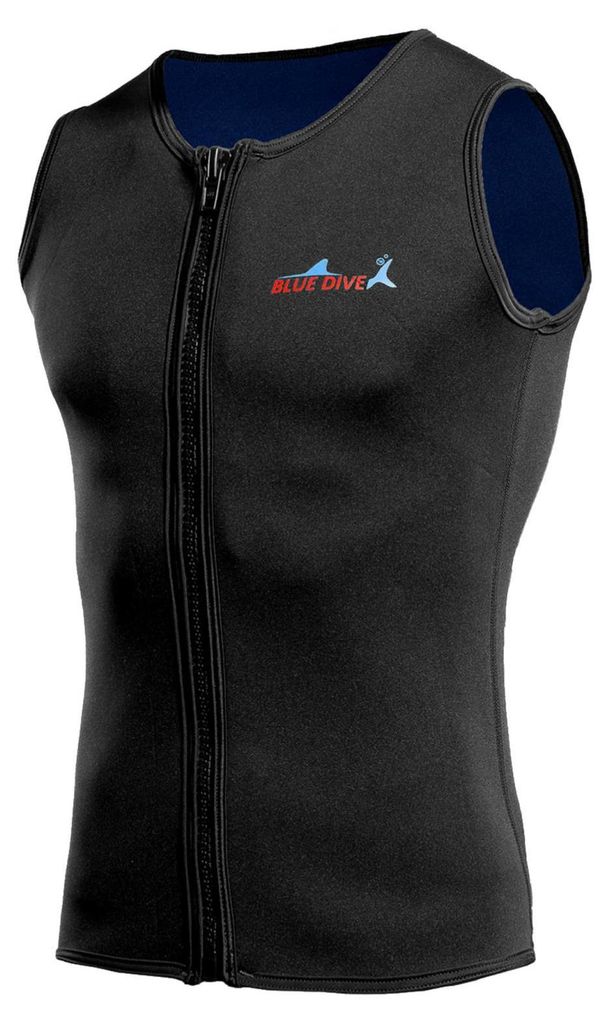 Tauchweste 2 mm mit Reißverschluss, ärmelloser Neoprenanzug, Schnorchel- und Schwimmshirt, Thermoweste für Surfen und Tauchen, Größe S