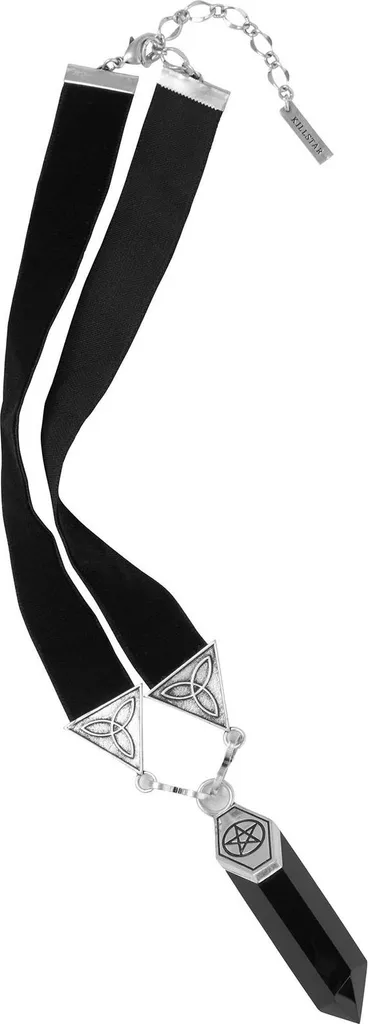 Tour de cou Killstar Cristal Wiccan - Ras de cou Gothique en Velours Noir