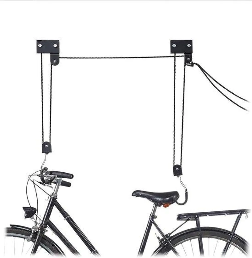 Palan de stockage pour kayak au plafond avec poulies et crochets de fixation