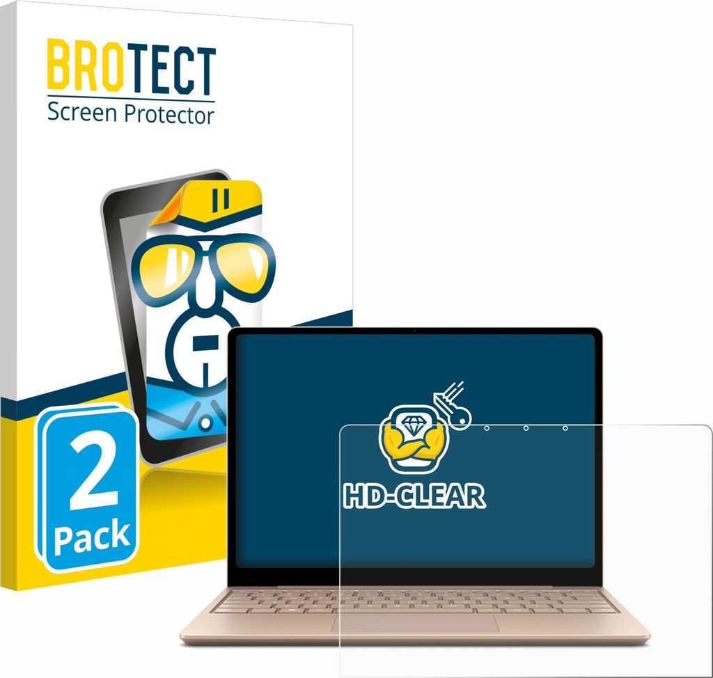 2x Für Microsoft Surface Laptop Go 2 Business 12.4" Schutzfolie BROTECT Displayschutz Display Schutz Folie Klar Transparent