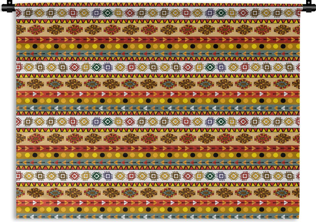 MuchoWow Wandteppich Wandbehang Maya - Muster - Lateinamerika 150x112.50 cm Tapisserie Dekoration Wandtuch - Wanddecke - Wandteppiche