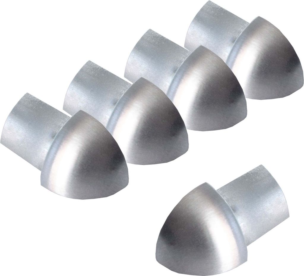Dalsys 5x Außeneck für Fliesenschiene 8mm Viertelkreisprofil Edelstahl Gebürstet Fliesenprofil