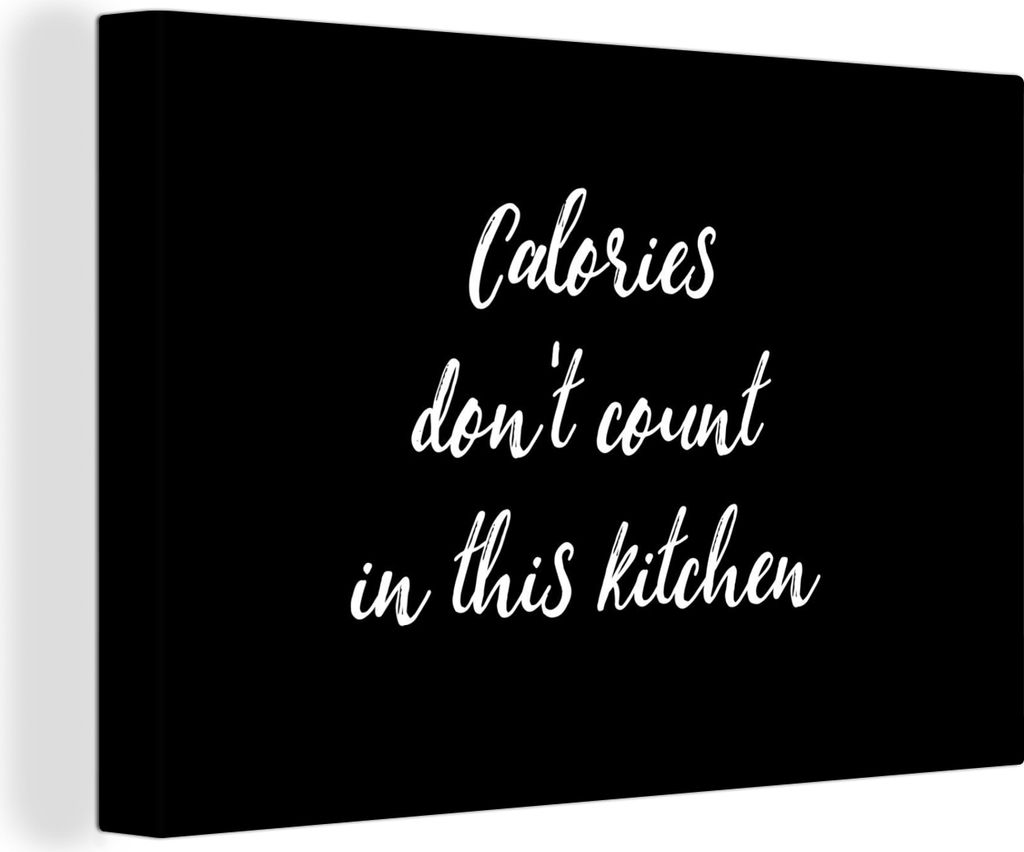 OneMillionCanvasses - Leinwandbilder - 150x100 cm, Zitate - In dieser Küche zählen die Kalorien nicht - Essen - Sprichwörter, Wandbilder Kunst...