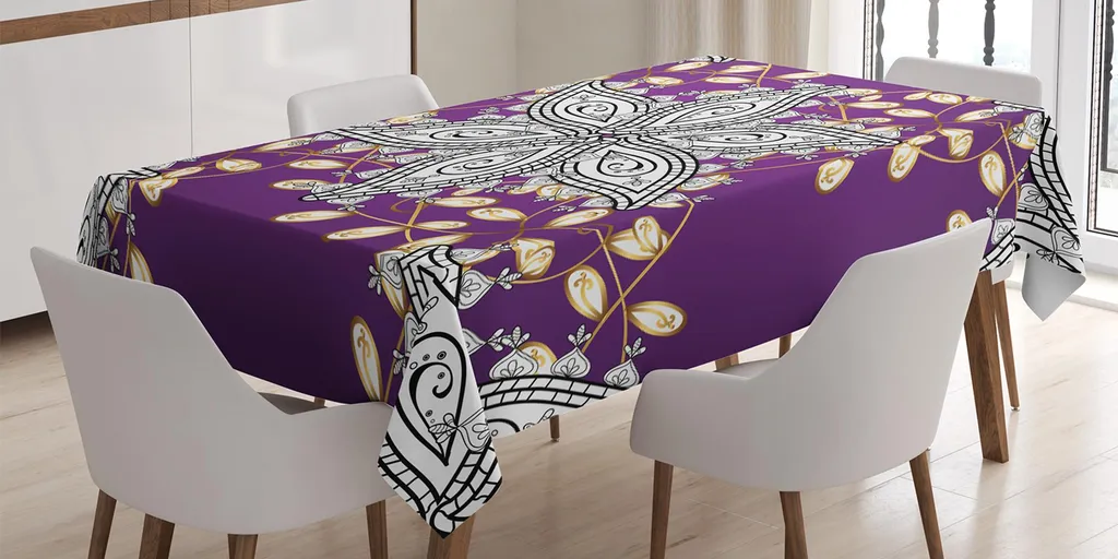 Tovaglia Antimacchia ABAKUHAUS 140x200 - Giallo Viola Vintage
