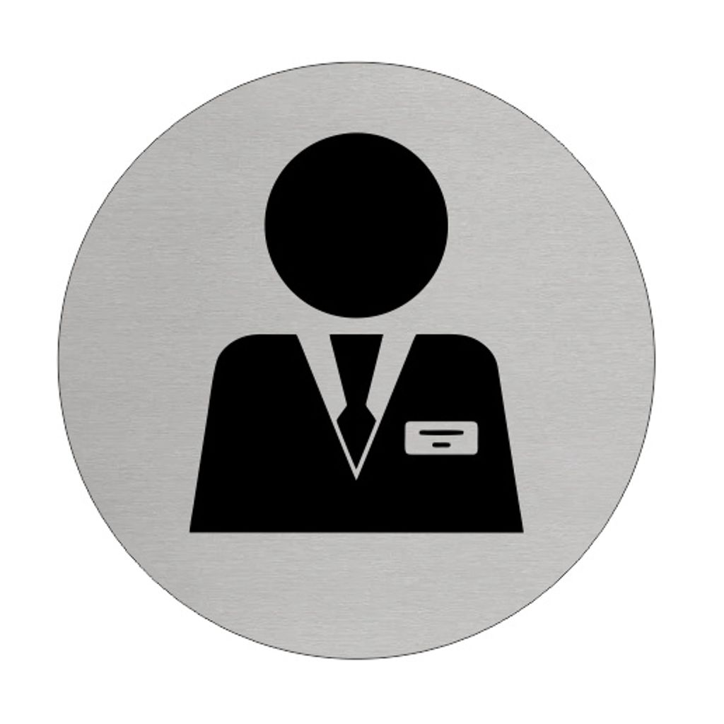 CombiCraft Aluminium Türschild 'Manager' - Ø75mm mit 3M-Klebeband