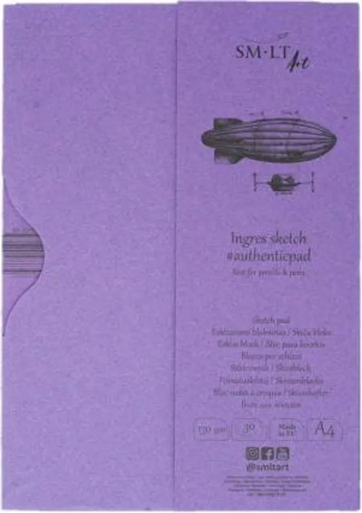 Papier dessin A4 sans acide SMLT Ingres 130g 30 feuilles anti-jaunissement