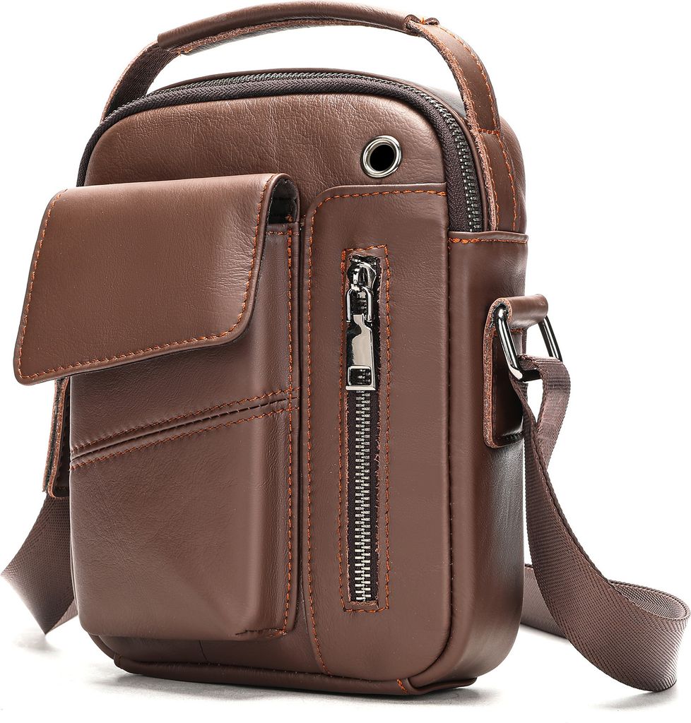 ASKSA Herren Umhaengetasche Leder Schultertasche Vintage Crossbody Bag Messenger Umhaengen Ledertasche Maenner Tasche fuer Business Arbeit Reise,He...