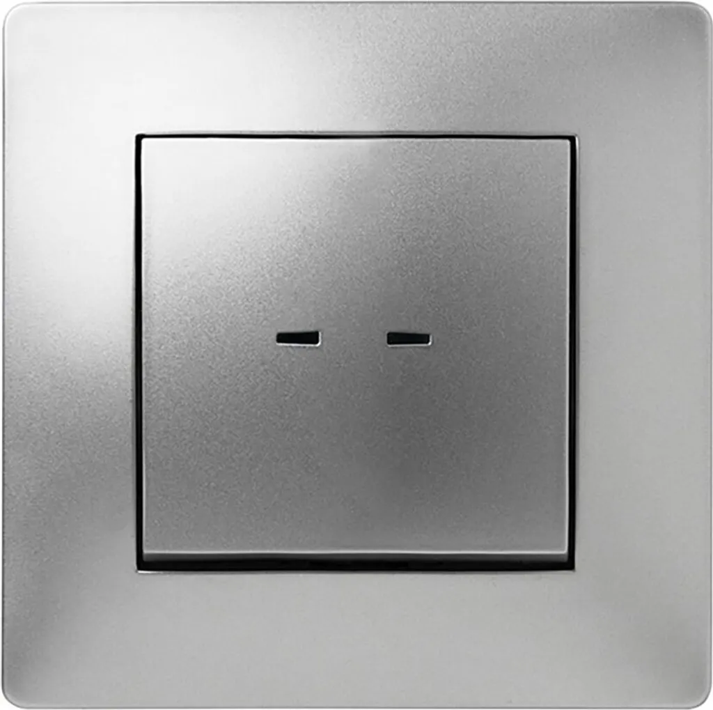 Pulsante da Incasso Argento Famatel Habitat 15 con Luce Guida