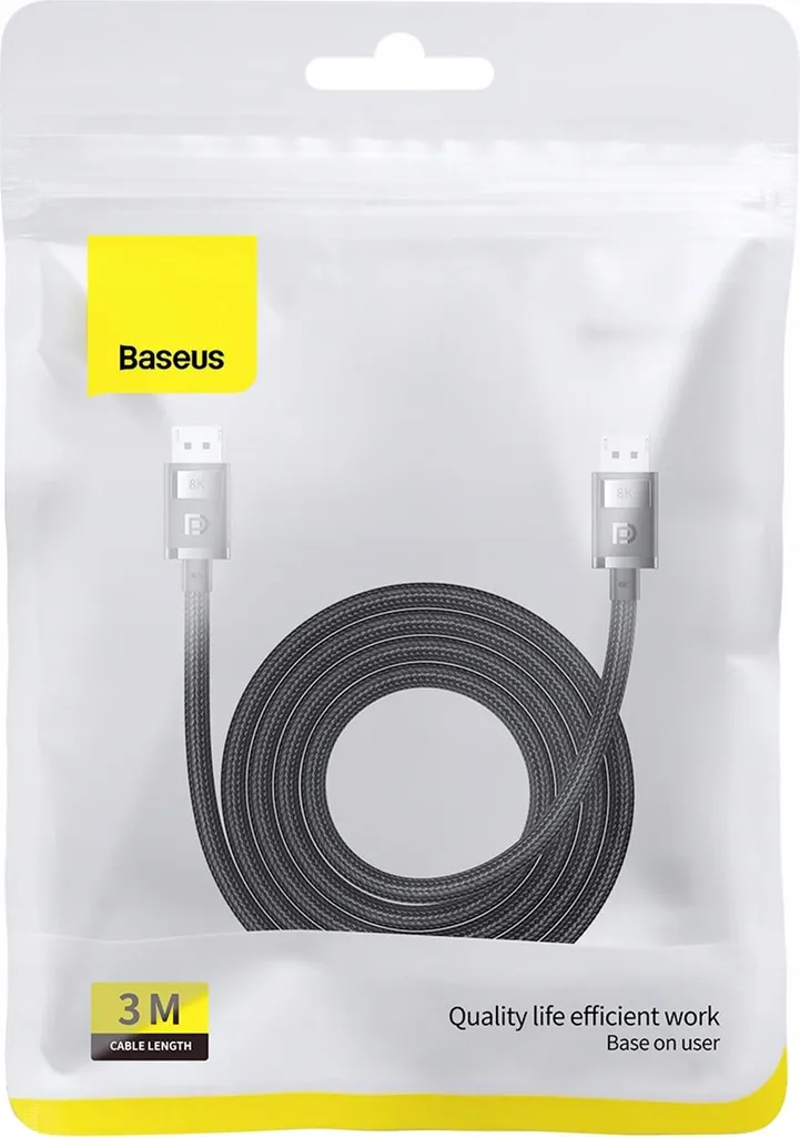 Cavo DisplayPort 8K Baseus 2m | Gaming 240Hz & HDR10 | DP 1.4 High Def - 16