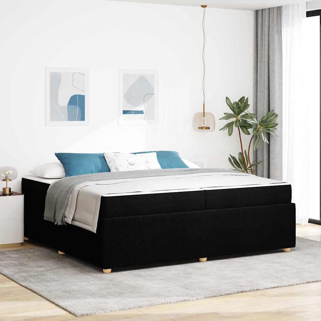 Maison Exclusive - Bettrahmen mit Matratze Schwarz 200 x 200 cm Stoff