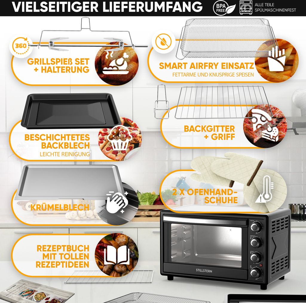 Stillstern Minibackofen mit Umluft (35L) NEU: CYCLONE PRO+ Produktbild 2