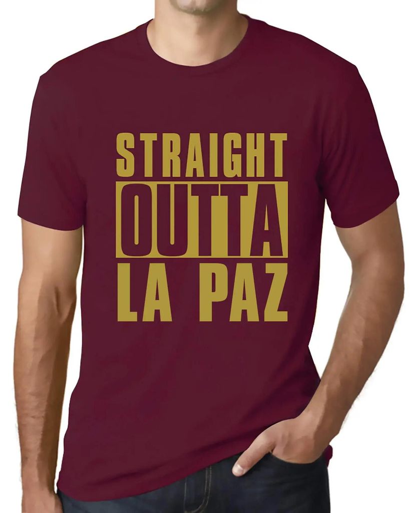Herren Grafik T-Shirt Direkt aus la paz – Straight Outta La Paz – Öko-Verantwortlich Vintage Jahrgang Kurzarm Lustige Druck Geburtstag Geschen...