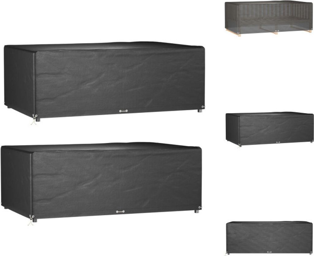 vidaXL Gartenmöbel-Abdeckungen 2 Stk. 12 Ösen 213x132x75 cm Rechteckig - Gartenmöbel-Schutzhüllen