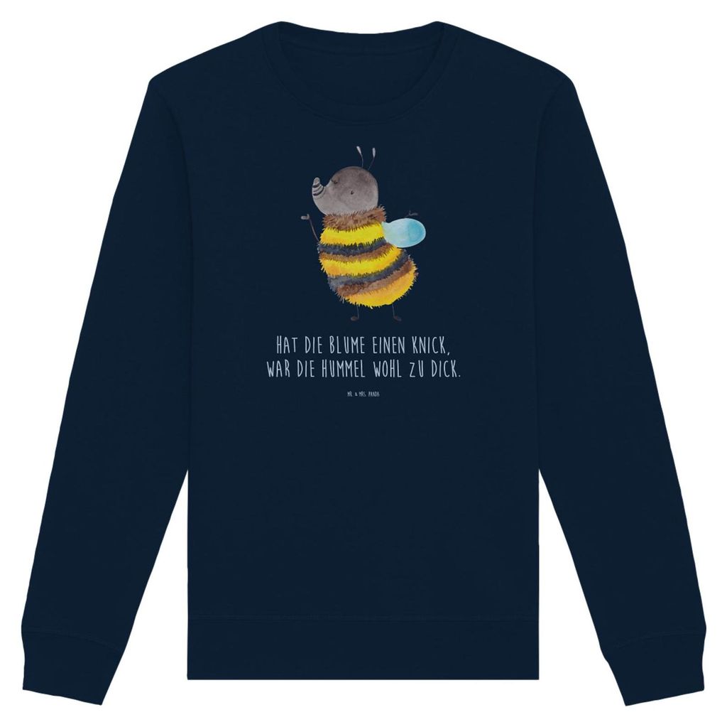 Mr. & Mrs. Panda Baumwoll Pullover Hummel flauschig Größe XL - French Navy - Geschenk, Blume, Biene, Sweatshirt, Lustige Sprüche, Nachhaltiger, ...